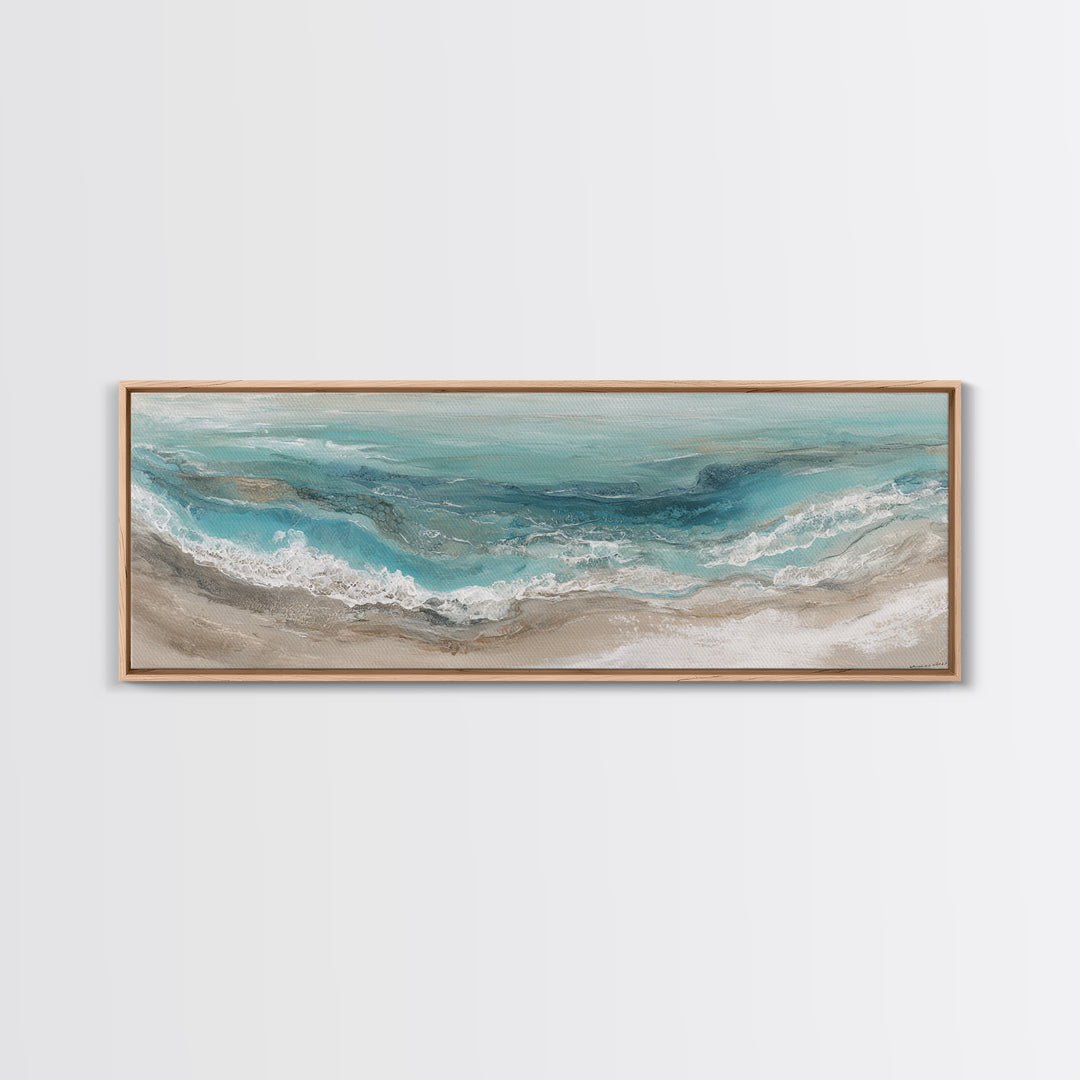 Panoramic Coastal Shoreline from an Aerial View Canvas Print, Above Sofa Art, Botanical Wall Art, Living Room Decor, Statement, ASA-3x1-91