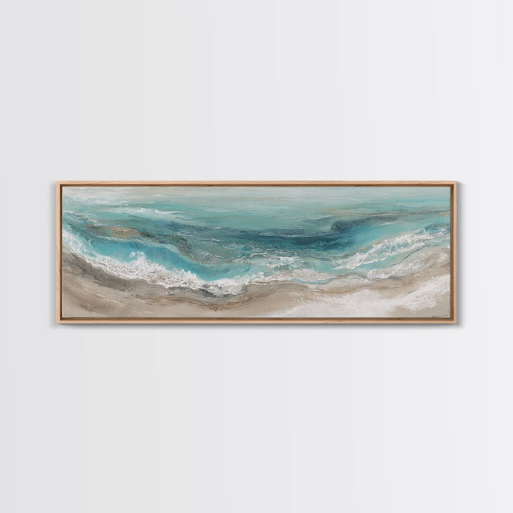 Panoramic Coastal Shoreline from an Aerial View Canvas Print, Above Sofa Art, Botanical Wall Art, Living Room Decor, Statement, ASA-3x1-91