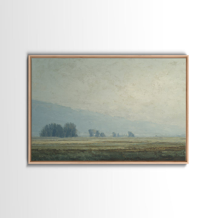 Gallery Style Landscape with Expansive Negative Space Canvas Print, Above Sofa Art, Japandi Wall Art, Living Room Decor, ASA-3x2-100
