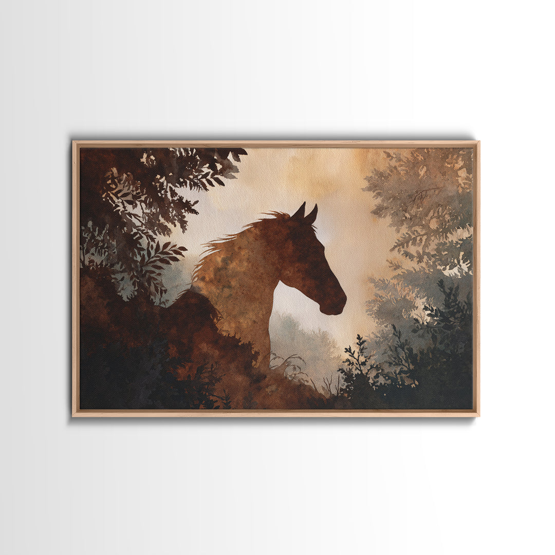 Statement Horse Silhouette Canvas Print, Above Sofa Art, Living Room Decor, Statement 517, Set of Prints, Above Bed Decor, ASA-3x2-17