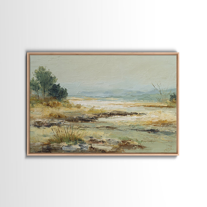 Oversized Abstract Landscape Canvas Print, Above Sofa Art, Canvas Print, Living Room Decor, Statement, Botanical Wall Art, ASA-3x2-29