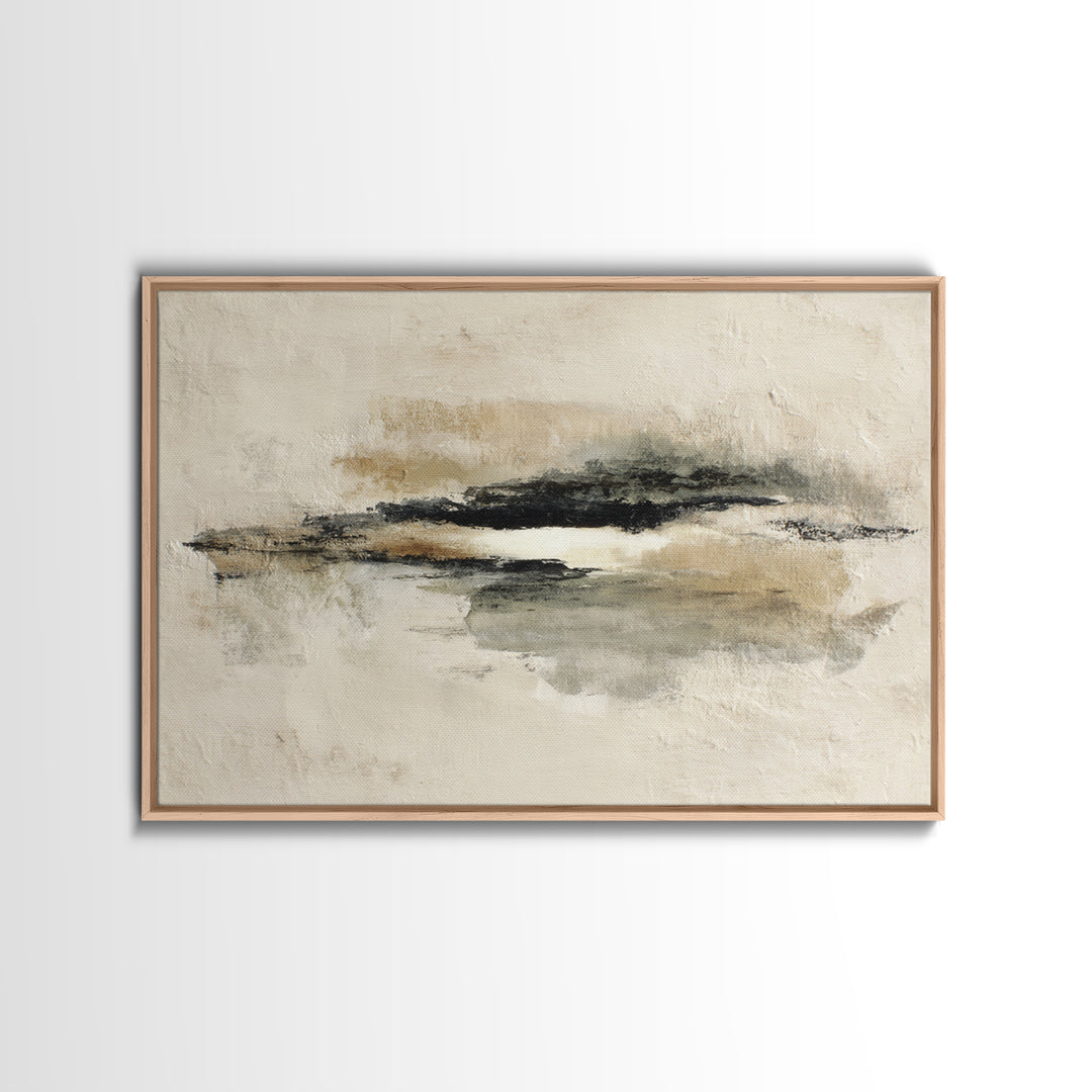 Minimal Black Ink Composition Framed Canvas Print, Above Sofa Art, Living Room Decor, Fine Art, Statement 536, Set of Prints, ASA-3x2-36