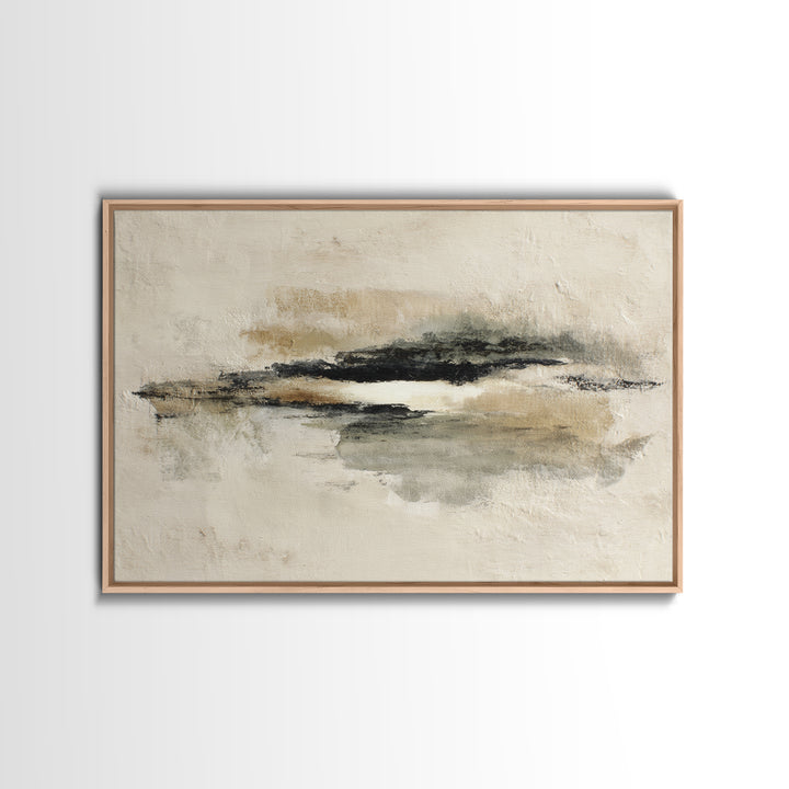 Minimal Black Ink Composition Framed Canvas Print, Above Sofa Art, Living Room Decor, Fine Art, Statement 536, Set of Prints, ASA-3x2-36