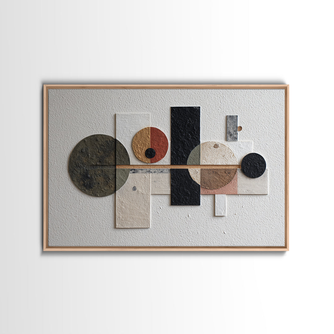 Bold Mid Century Geometric Forms Canvas Print, Above Sofa Art, Bedroom Wall Art, Living Room Decor, Abstract Art, Statement, ASA-3x2-56