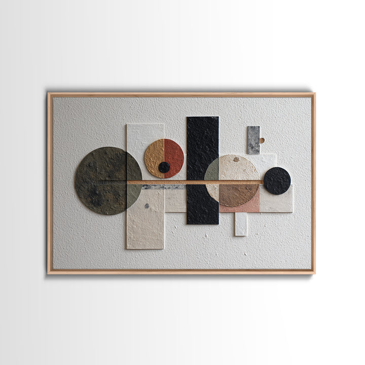Bold Mid Century Geometric Forms Canvas Print, Above Sofa Art, Bedroom Wall Art, Living Room Decor, Abstract Art, Statement, ASA-3x2-56