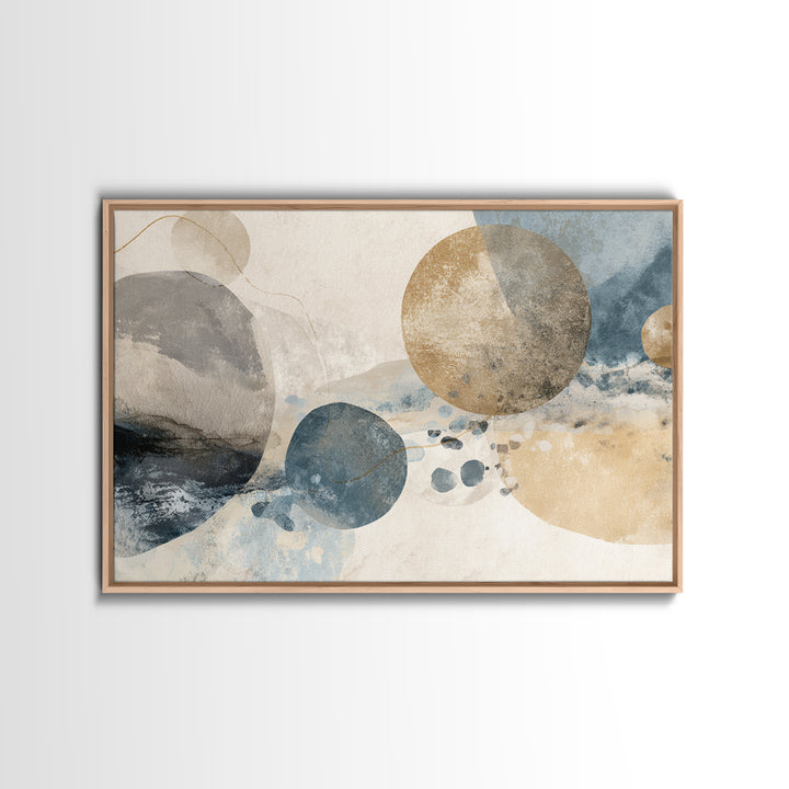 Large Modern Organic Shapes Framed Canvas Print, Above Sofa Art, Set of 3 Wall Art, Living Room Decor, Abstract Art, Statement, ASA-3x2-78