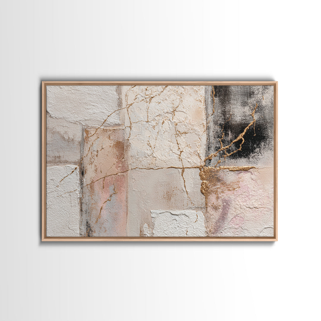 Textured Plaster Abstract Framed Canvas Print, Above Sofa Art, Above Bed Decor, Living Room Decor, Fine Art, Statement, ASA-3x2-87