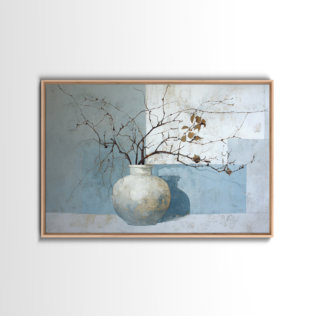 Large Neutral Still Life Framed Canvas Print, Above Sofa Art, Oversized Wall Art, Living Room Decor, Fine Art, Statement, ASA-3x2-90