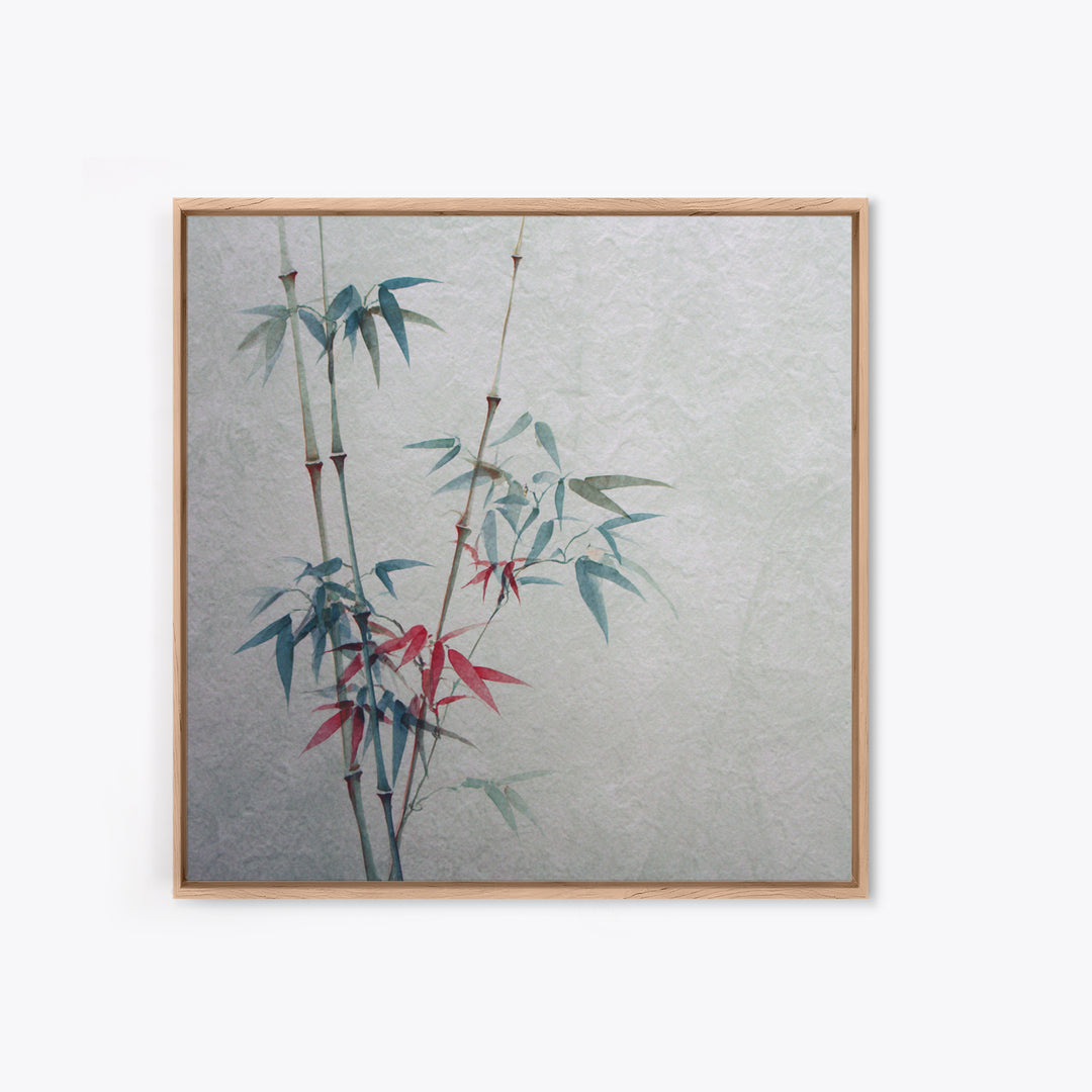 Minimal Bamboo Stalks Framed Canvas Print, Asian Inspired Art, Botanical Print, Living Room Decor, Fine Art, Harmony, ASI-1x1-68