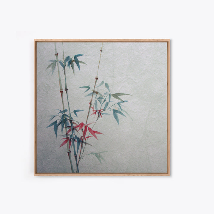 Minimal Bamboo Stalks Framed Canvas Print, Asian Inspired Art, Botanical Print, Living Room Decor, Fine Art, Harmony, ASI-1x1-68