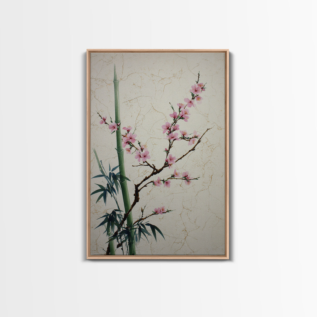 Cherry Blossom Branch Canvas Print, Asian Inspired Art, Asian Wall Art, Living Room Decor, Fine Art, Harmony, Minimalist Decor, ASI-2x3-11
