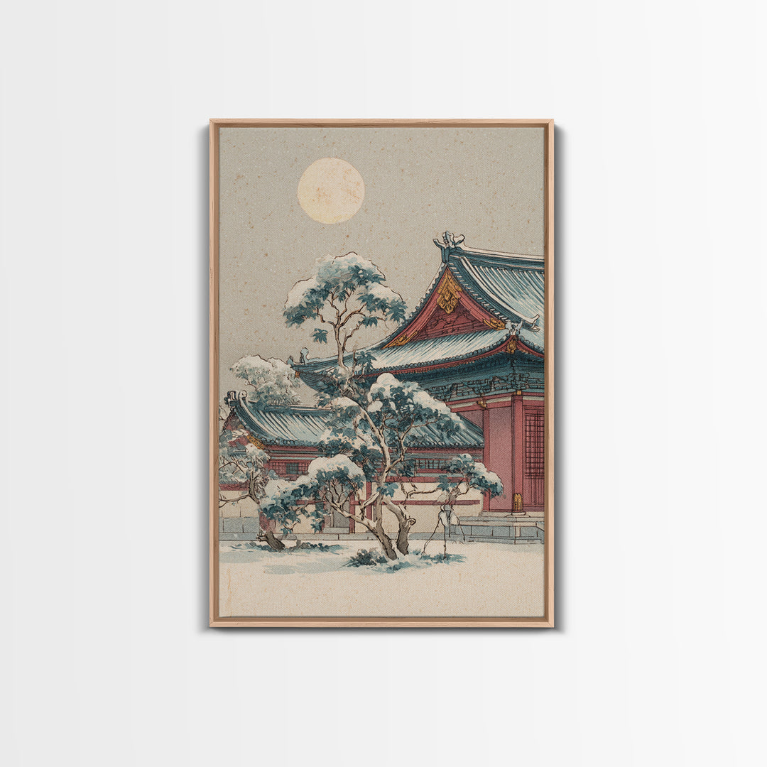 Temple Roof Detail Canvas Print, Asian Inspired Art, Aesthetic Wall Art, Living Room Decor, Fine Art, Harmony, Boho Decor, ASI-2x3-7