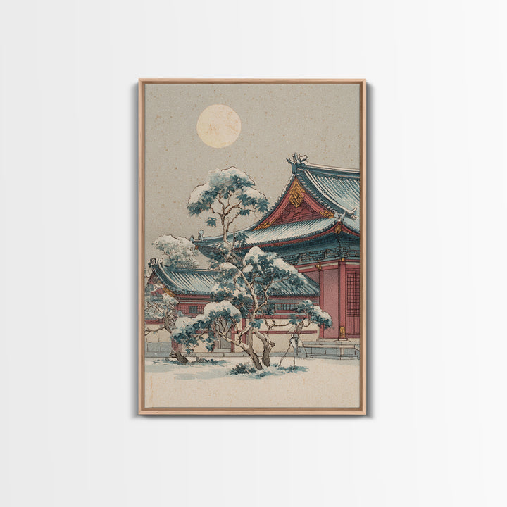 Temple Roof Detail Canvas Print, Asian Inspired Art, Aesthetic Wall Art, Living Room Decor, Fine Art, Harmony, Boho Decor, ASI-2x3-7