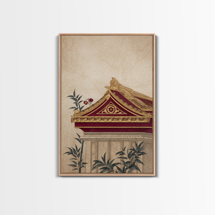 Temple Roof Detail Canvas Print, Asian Inspired Art, Poster, Living Room Decor, Harmony, Japandi Wall Art, Farmhouse Wall Art, ASI-2x3-79