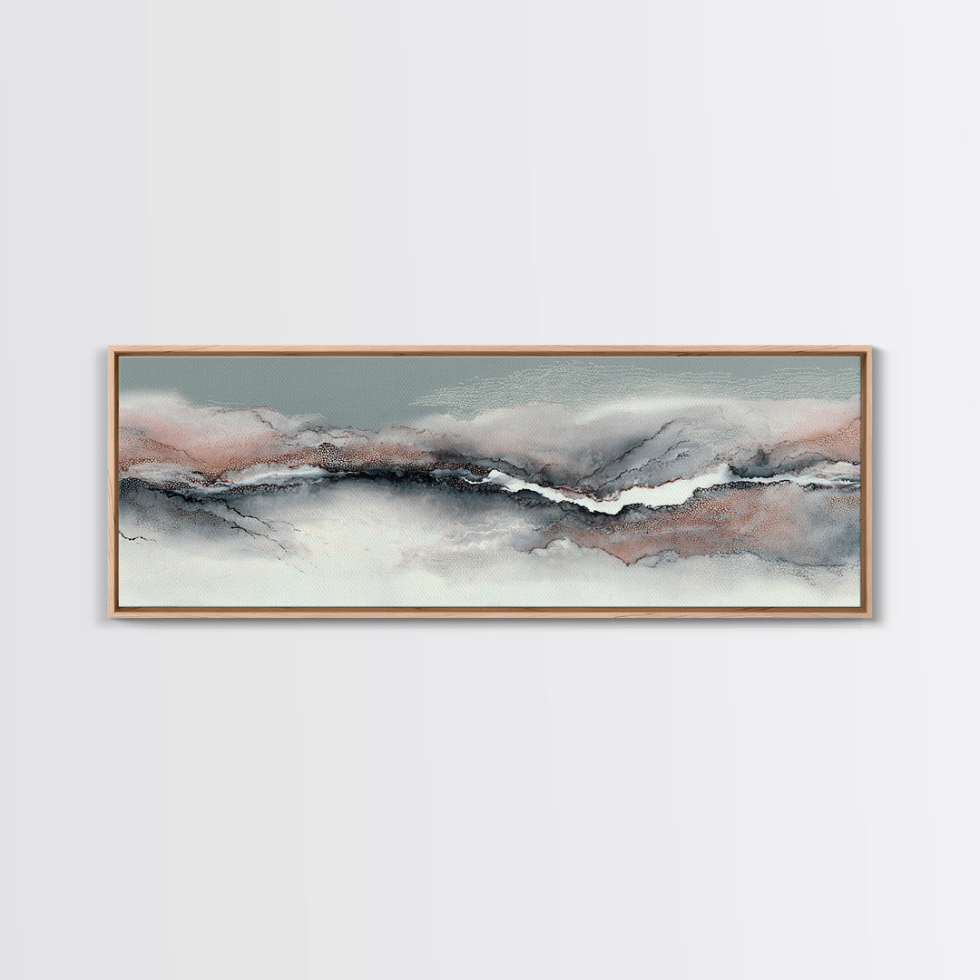 Zen Rock Garden Abstraction Canvas Print, Asian Inspired Art, Wall Art, Living Room Decor, Watercolor Art, Harmony, Bird Art, ASI-3x1-30
