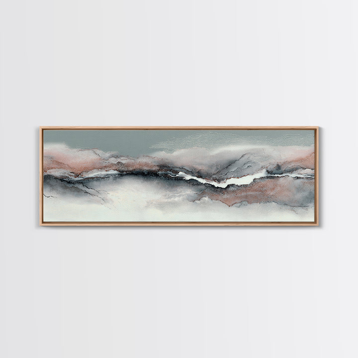 Zen Rock Garden Abstraction Canvas Print, Asian Inspired Art, Wall Art, Living Room Decor, Watercolor Art, Harmony, Bird Art, ASI-3x1-30