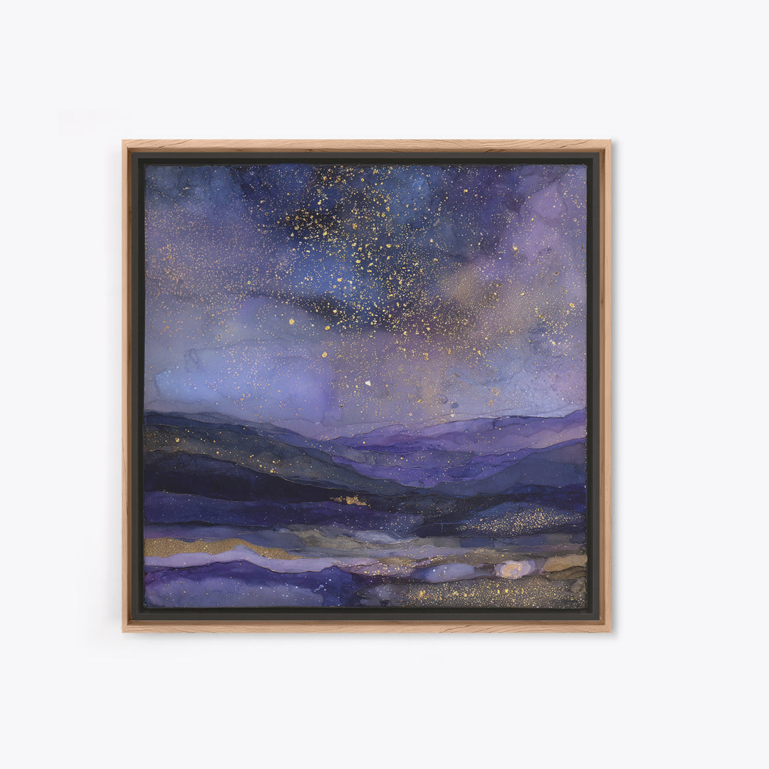 Ram Constellation Above Desert Cliffs at Night Framed Canvas Print, Astrology Art, Gallery Decor, Living Room Decor, Zodiac, AST-1x1-32