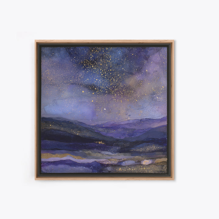 Ram Constellation Above Desert Cliffs at Night Framed Canvas Print, Astrology Art, Gallery Decor, Living Room Decor, Zodiac, AST-1x1-32