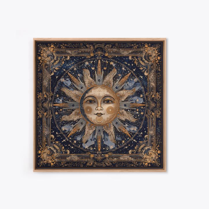 Sun and Moon Faces Canvas Print, Astrology Art, Modern Decor, Living Room Decor, Oil Painting, Zodiac, Art Print, Digital Art, AST-1x1-5