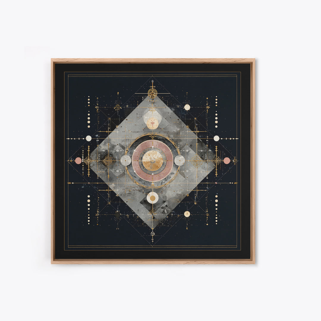 Birth Chart Geometry Canvas Print, Astrology Art, Astrology Wall Art, Living Room Decor, Abstract Art, Zodiac, Contemporary Art, AST-1x1-55