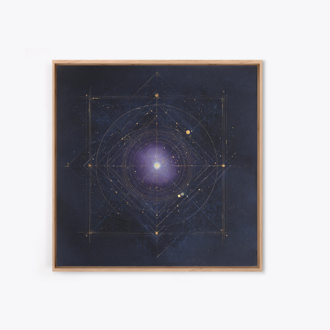 Birth Chart Geometry Framed Canvas Print, Astrology Art, Statement Artwork, Living Room Decor, Fine Art, Zodiac, Digital Art, AST-1x1-79