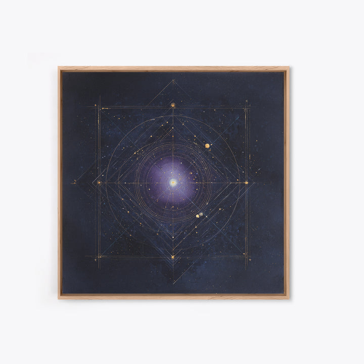Birth Chart Geometry Framed Canvas Print, Astrology Art, Statement Artwork, Living Room Decor, Fine Art, Zodiac, Digital Art, AST-1x1-79