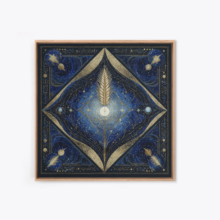 Virgo Maiden with Wheat and Blue Night Canvas Print, Astrology Art, Wall Decor, Living Room Decor, Fine Art, Zodiac, Home Decor, AST-1x1-90