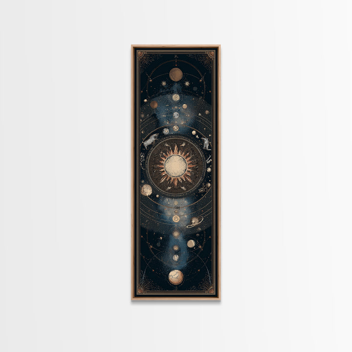 Twelve Zodiac Animals Arranged Canvas Print, Astrology Art, Cat Art, Living Room Decor, Fine Art, Zodiac, Zodiac Wall Art, AST-1x3-40