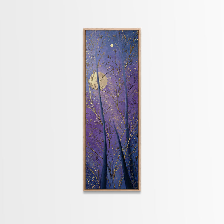 Cosmic Archer Silhouette Beneath a Violet Sky Framed Canvas Print, Astrology Art, Modern Decor, Living Room Decor, Zodiac, AST-1x3-50