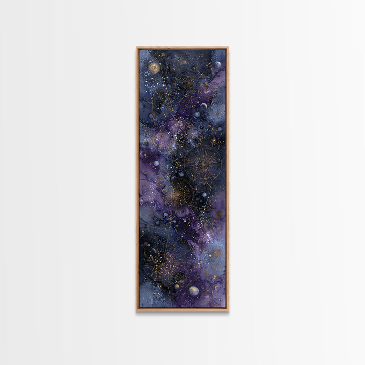 Scorpio Formed from Stars and Jeweled Shadows Framed Canvas Print, Astrology Art, Neutral Decor, Living Room Decor, Zodiac, AST-1x3-70