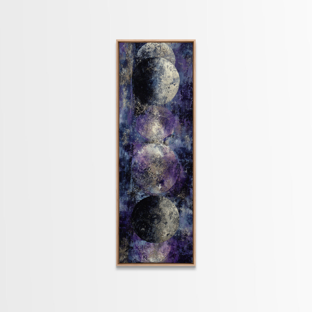 Lunar Phase Composition Canvas Print, Astrology Art, Cat Art, Living Room Decor, Zodiac, Zodiac Wall Art, Leo Wall Art, AST-1x3-73