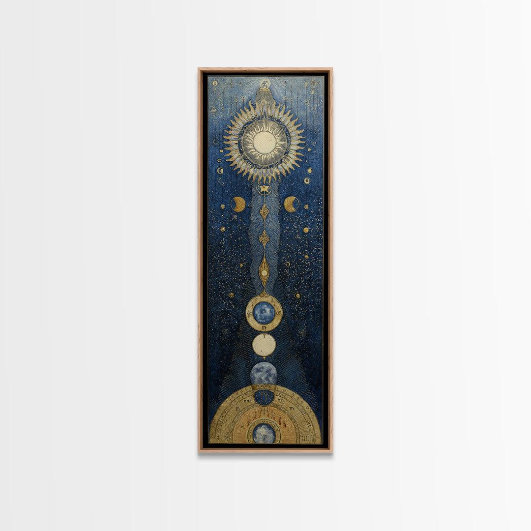 Retro Horoscope Chart Canvas Print, Astrology Art, Astrology Hoodie, Living Room Decor, Fine Art, Zodiac, Neutral Decor, AST-1x3-81