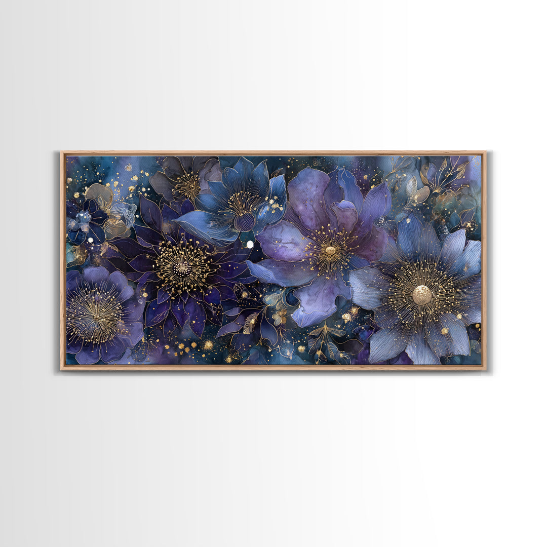 Dreamlike Night Garden Canvas Print, Astrology Art, Home Decor, Living Room Decor, Fine Art, Zodiac, Celestial Decor, AST-2x1-66