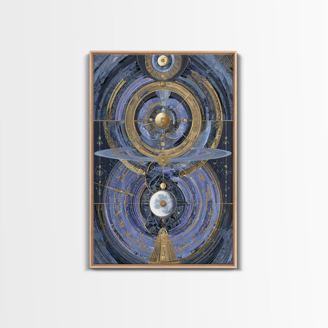 Planetary Still Life Framed Canvas Print, Astrology Art, Digital Art, Living Room Decor, Fine Art, Zodiac, Celestial Wall Art, AST-2x3-100