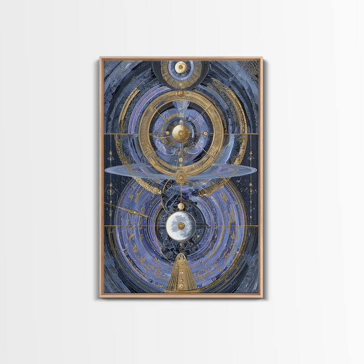 Planetary Still Life Framed Canvas Print, Astrology Art, Digital Art, Living Room Decor, Fine Art, Zodiac, Celestial Wall Art, AST-2x3-100