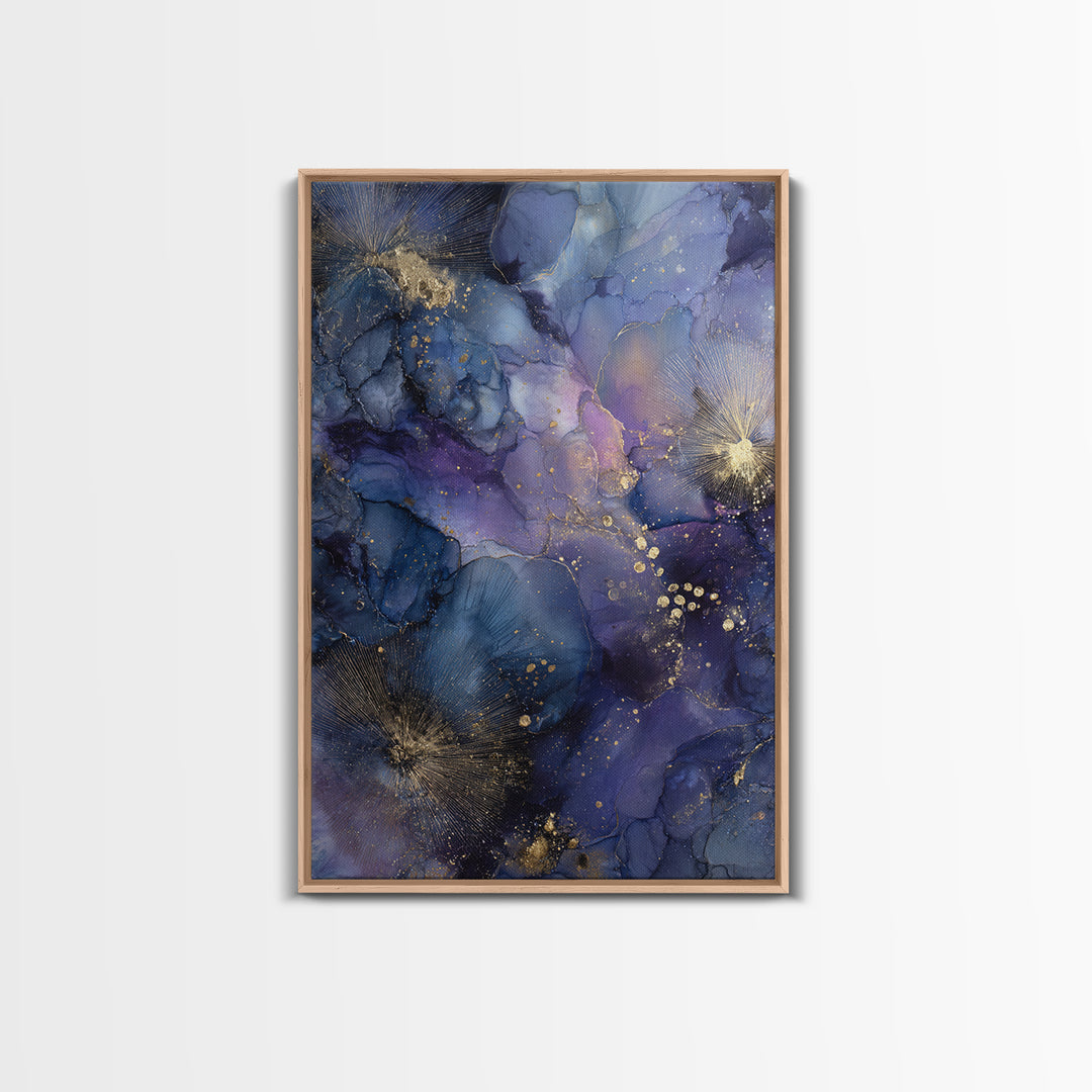 Dreamlike Night Garden Canvas Print, Astrology Art, Living Room Decor, Watercolor Art, Zodiac, Dtf Print, Celestial Wall Art, AST-2x3-54