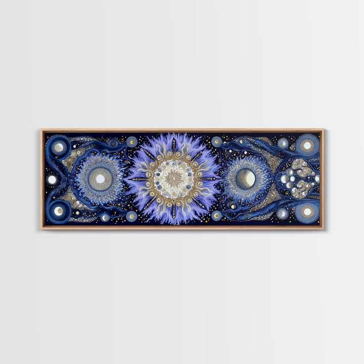 Capricorn Sea Goat Emerging from Cosmic Waves Framed Canvas Print, Astrology Art, Art Print, Living Room Decor, Zodiac, AST-3x1-59