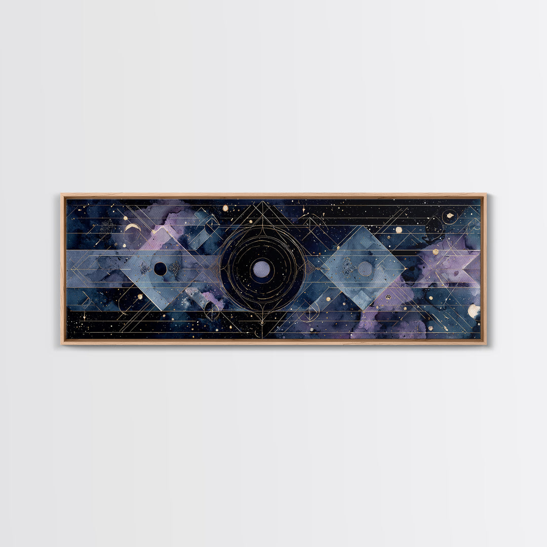 Birth Chart Geometry Canvas Print, Astrology Art, Digital Wall Art, Living Room Decor, Fine Art, Zodiac, Astronomy Art, AST-3x1-95
