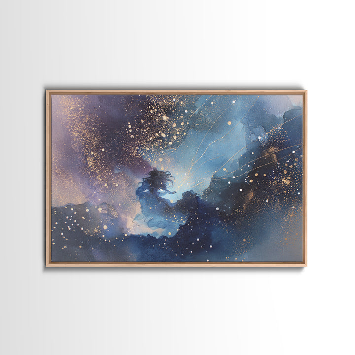 Water Bearer Figure Pouring a River of Canvas Print, Astrology Art, Astrology, Living Room Decor, Zodiac, Zodiac Sign Wall Art, AST-3x2-67