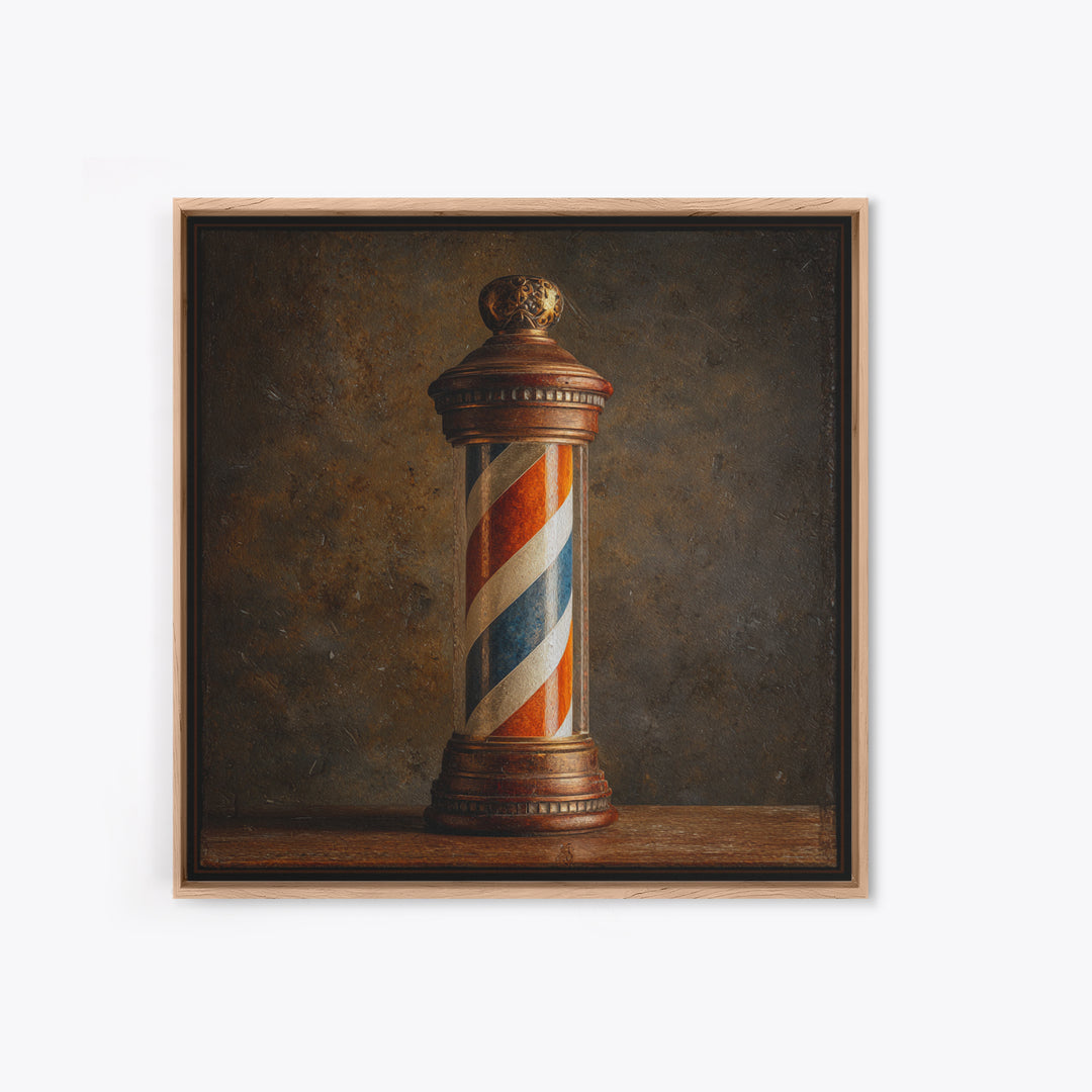 Old School Barber Pole Canvas Print, Barbershop Art, Printable Art, Barbershop Decor, Abstract Art, Grooming, BAA-1x1-3