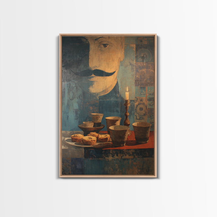 Whiskey and Straight Razor Masculine Still Life Canvas Print, Barbershop Art, Gallery Decor, Barbershop Decor, Abstract Art, BAA-2x3-39