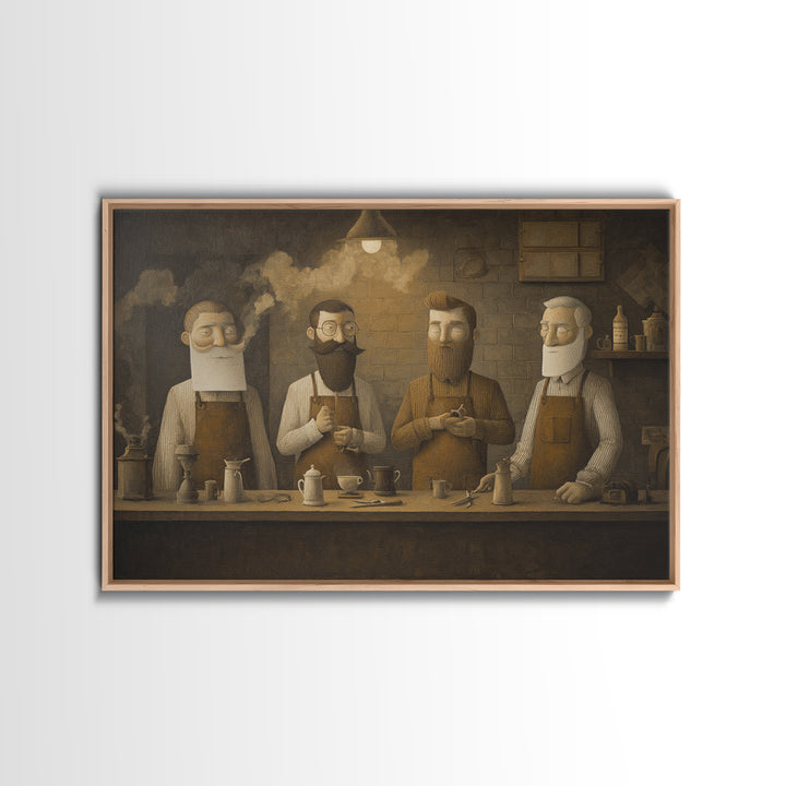 Barber Shop Quartet Musical Poster Without Interior Canvas Print, Barbershop Art, Unique Wall Art, Barbershop Decor, Grooming, BAA-3x2-25