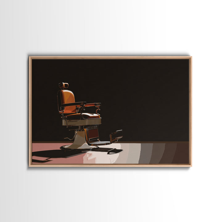 Barber Chair Silhouette Rendered as Iconic Graphic Canvas Print, Barbershop Art, Man Cave Decor, Barbershop Decor, Grooming, BAA-3x2-87