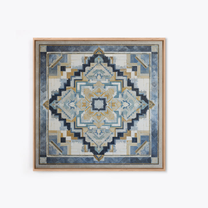 Quilt Pattern Folk Art Composition Framed Canvas Print, Bed and Breakfast Art, Printable Art, Living Room Decor, Fine Art, BAB-1x1-11