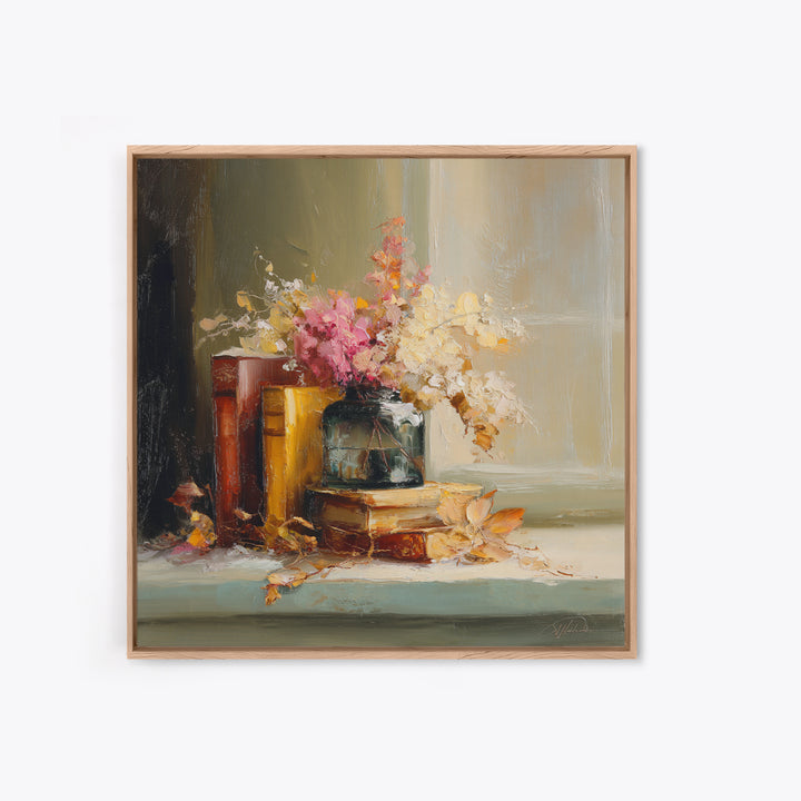 Warm Fireplace Still Life Canvas Print, Bed and Breakfast Art, Bedroom Wall Decor, Living Room Decor, Fine Art, BAB-1x1-18