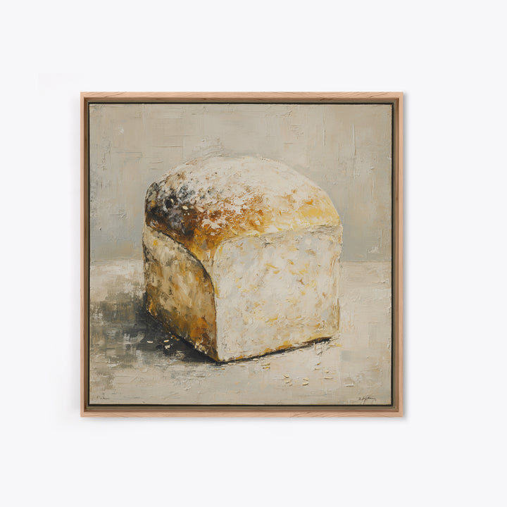Freshly Baked Bread Framed Canvas Print, Bed and Breakfast Art, Abstract Art, Living Room Decor, Fine Art, Coffee Art, BAB-1x1-44