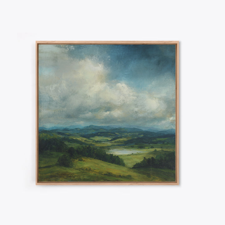 Classic Landscape with Rolling Green Hills Canvas Print, Bed and Breakfast Art, Wall Decor, Living Room Decor, BAB-1x1-48