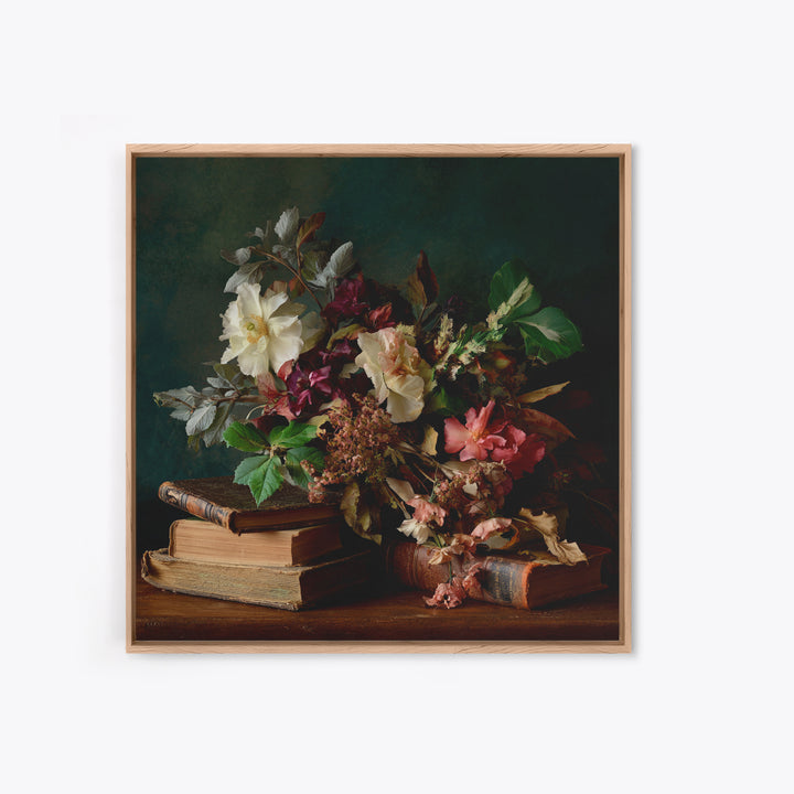 Warm Fireplace Still Life Framed Canvas Print, Bed and Breakfast Art, Bedroom Prints, Living Room Decor, Fine Art, BAB-1x1-66