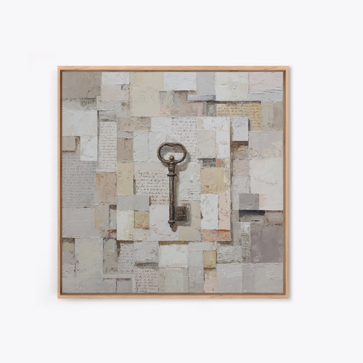 Antique Key and Handwritten Letter Arrangement Without Canvas Print, Bed and Breakfast Art, Wall Decor, Living Room Decor, BAB-1x1-81