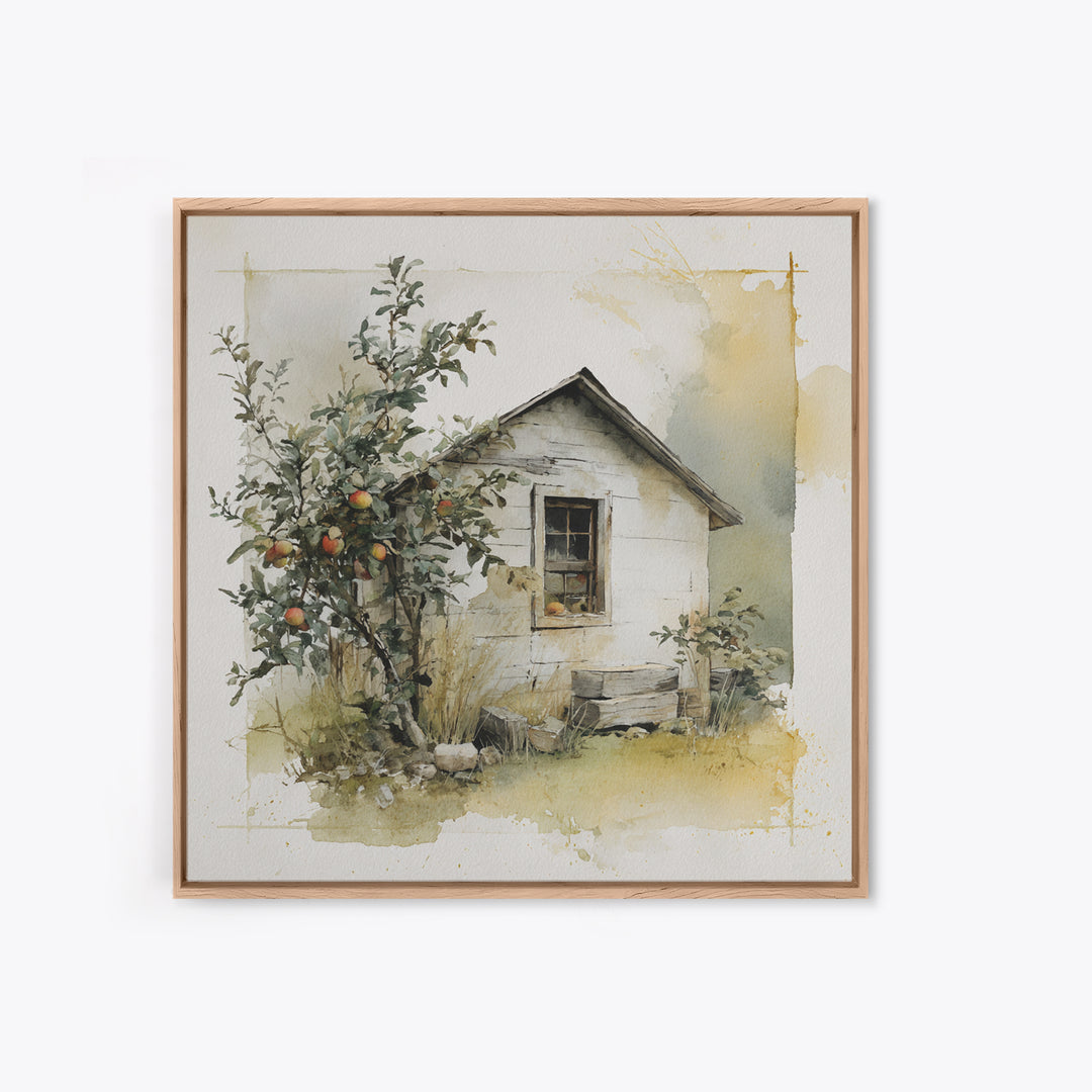 Apple Orchard Scene Canvas Print, Bed and Breakfast Art, Minimalist Decor, Living Room Decor, Fine Art, Abstract Art, BAB-1x1-85